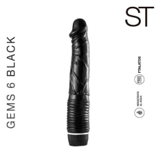 But gems 6 negro - Realistico con vibro 22 X 4 cm - Byjd-007