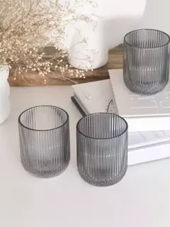 Set x3 vasos Rayados 260ml Gris GH-1964, foto 2 de 4