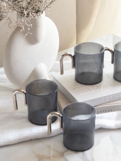 Taza Acrílica Gris c/ Mango Dorado GH-1930, foto 4 de 14