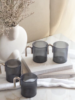 Taza Acrílica Gris c/ Mango Dorado GH-1930, foto 1 de 14