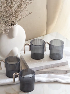 Taza Acrílica Gris c/ Mango Dorado GH-1930, imagen 5