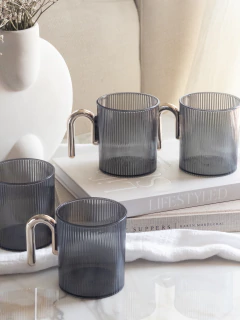 Taza Acrílica Gris c/ Mango Dorado GH-1930, foto 3 de 14