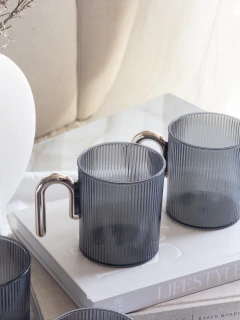 Taza Acrílica Gris c/ Mango Dorado GH-1930, imagen 6