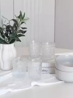 Set x6 Vasos Con Arabesco Transparente 290ml, foto 1 de 7