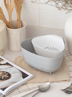 Colador Doble de Plástico Blanco/Gris GH-1817, foto 4 de 10