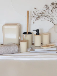 Set de Baño x6 Beige C/Bambú GH-008BG, foto 4 de 14