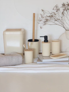 Set de Baño x6 Beige C/Bambú GH-008BG, foto 1 de 14