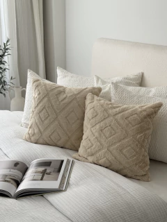 Funda Jacquard Rombos 45x45 Beige GH-0034, foto 4 de 8