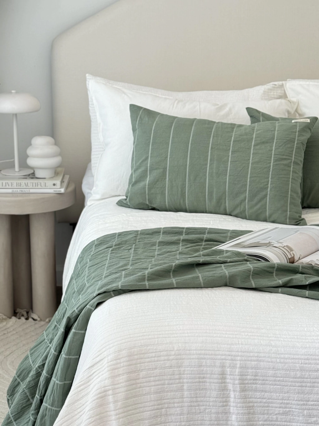 Kit De Cama Alondra Verde Seco