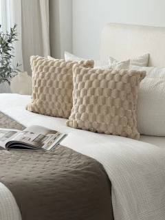 Funda Jacquard Panal 45X45 Beige GH-0040, foto 4 de 9