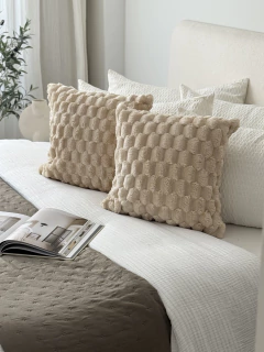 Funda Jacquard Panal 45X45 Beige GH-0040, foto 1 de 9