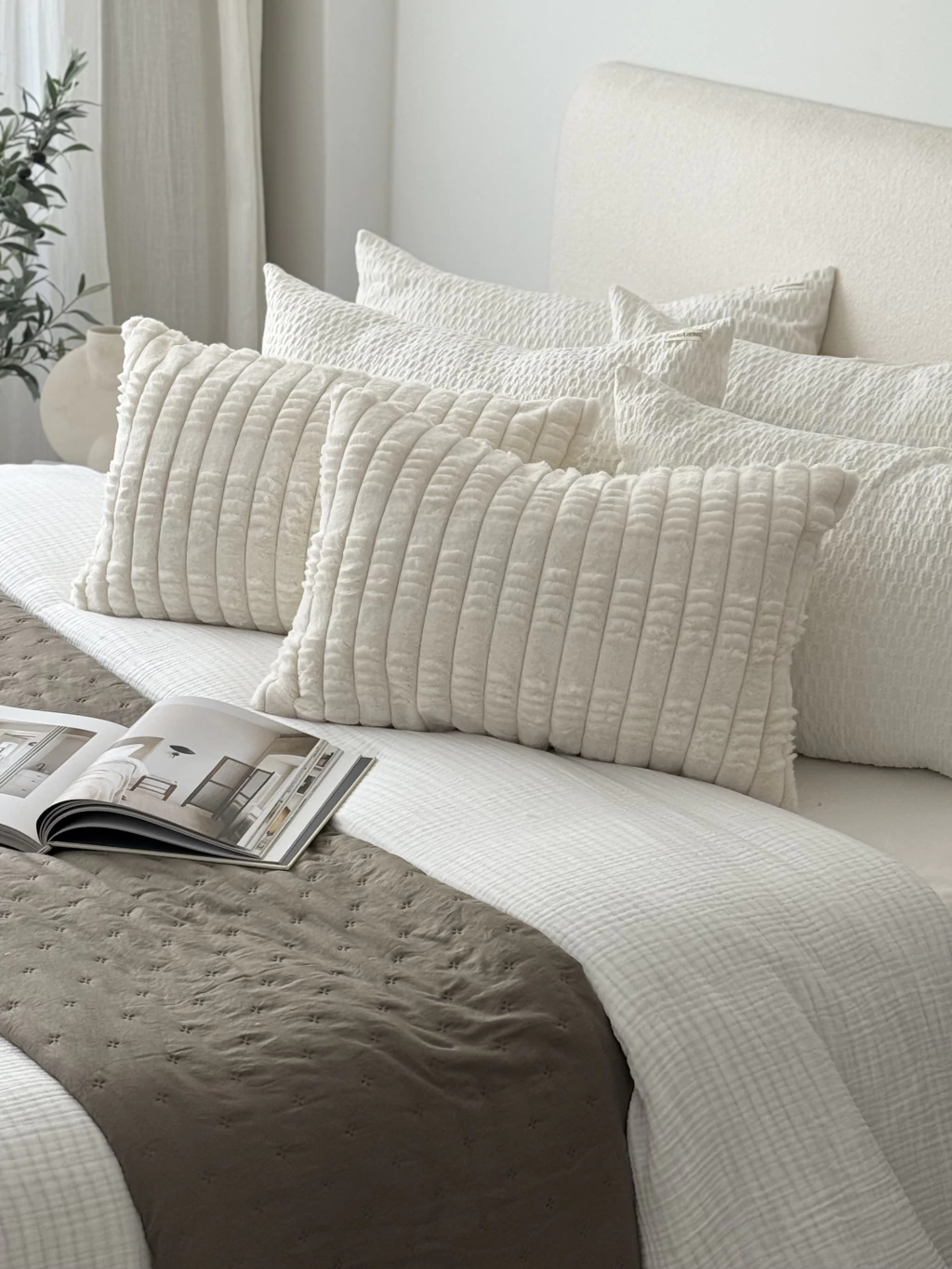 Funda Jacquard Bastón 60X40 Off White GH-0039