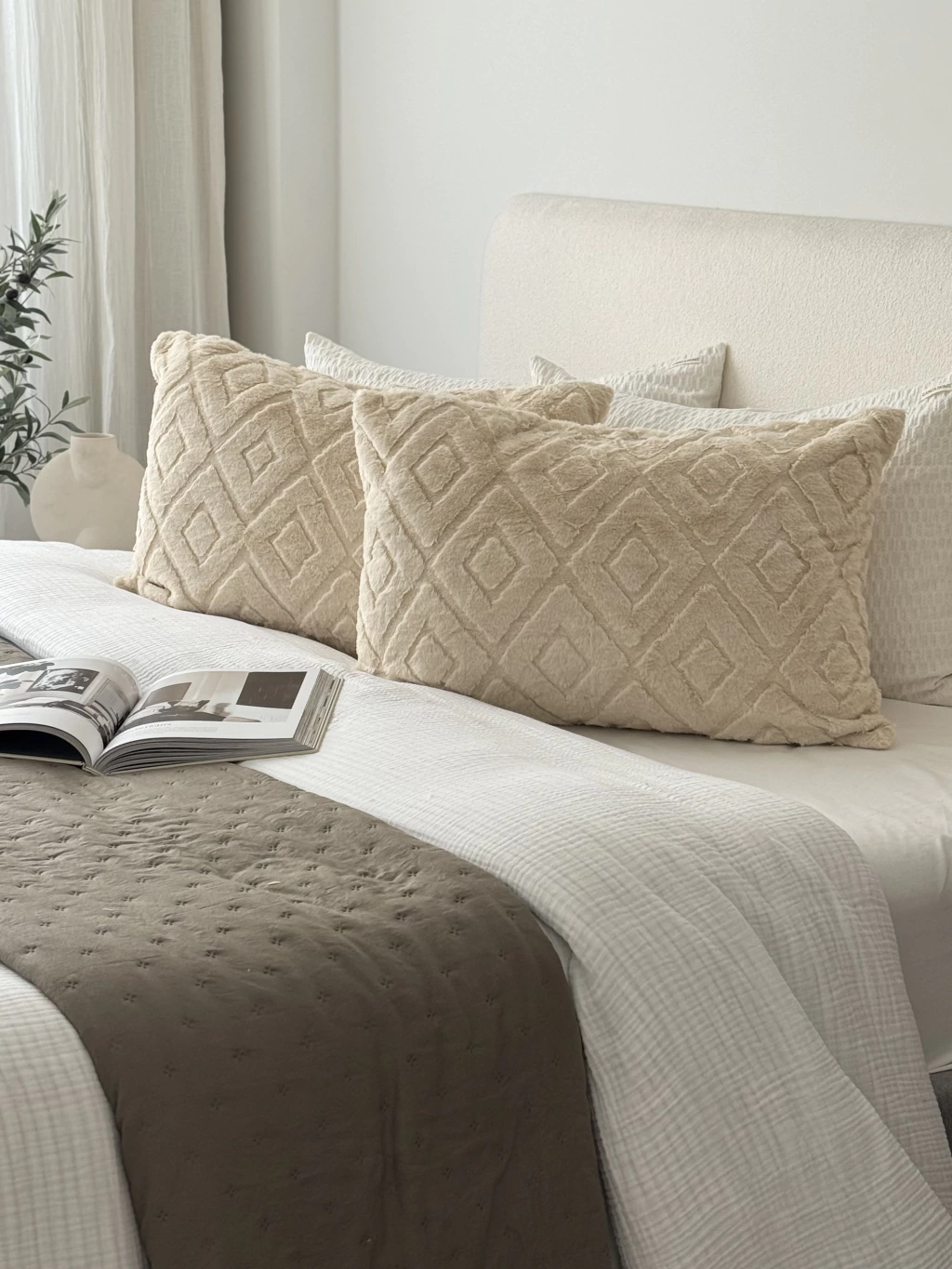 Funda Jacquard Rombos 50X70 Beige GH-0035