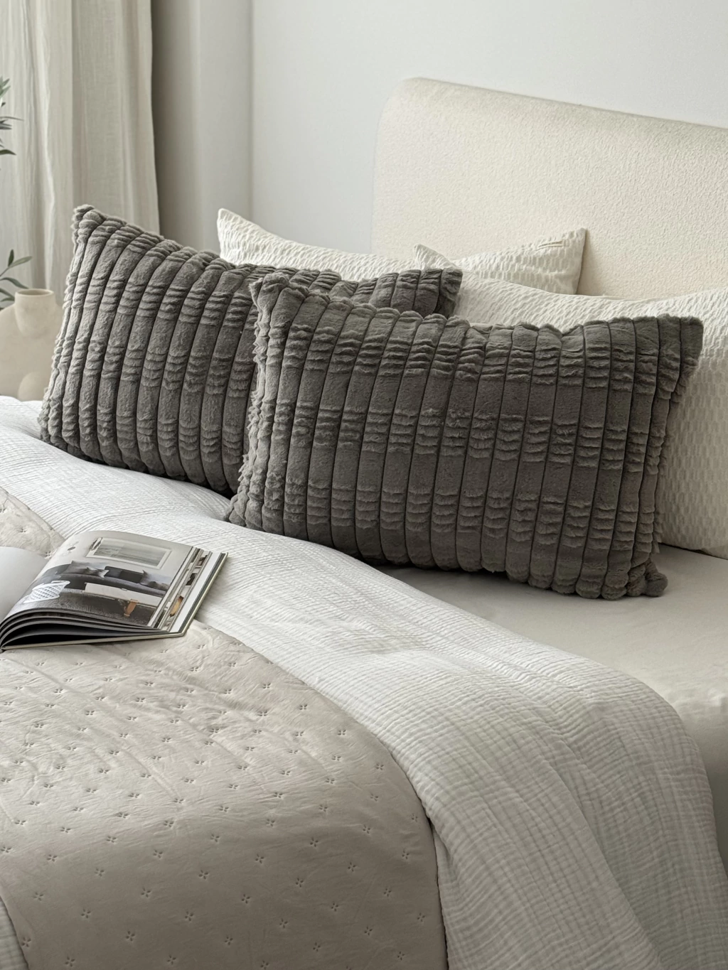 Funda Jacquard Baston 50X70 Gris Claro GH-0038