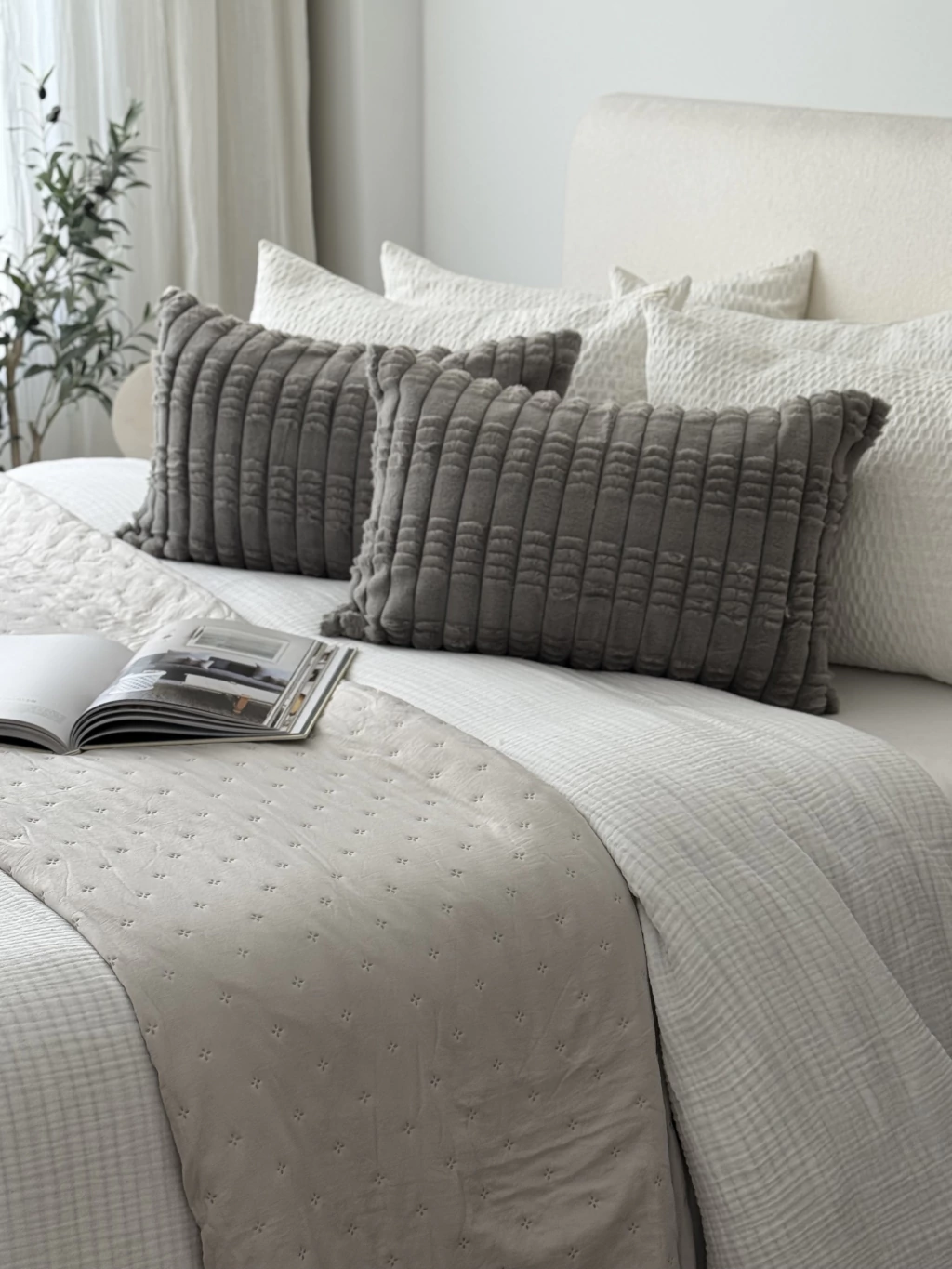 Funda Jacquard Baston 60X40 Gris Claro GH-0039