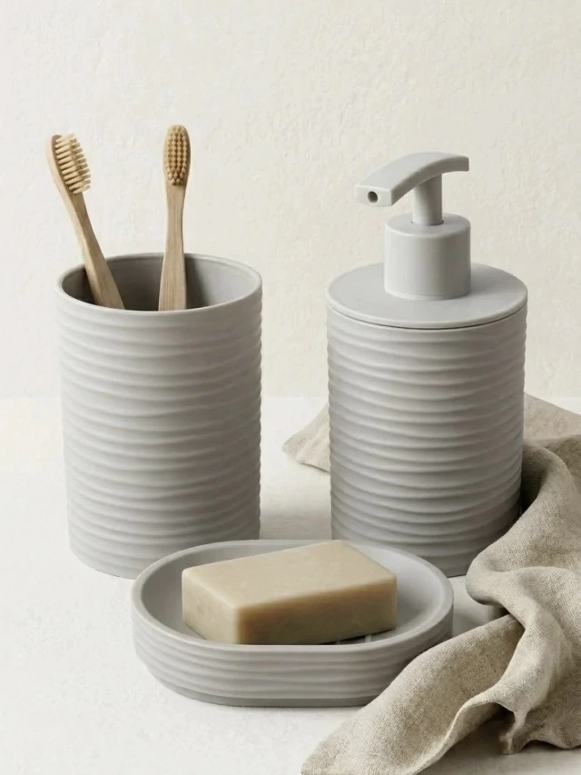 Set de Baño 3 Piezas Gris GH-0211G