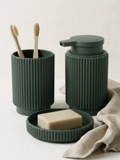 Set de Baño Efecto Silicona Verde Oscuro GH-0209VO, foto 1 de 2