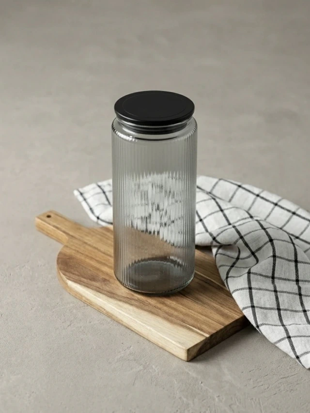 Frasco De Vidrio C/Tapa Negra GHT-014