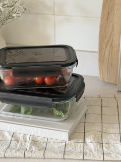 Tupper de vidrio 1520ml negro GH-2176, foto 4 de 8