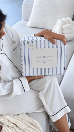 Juego de Sabanas Stripe Blue Tommy Hilfiger, foto 3 de 4