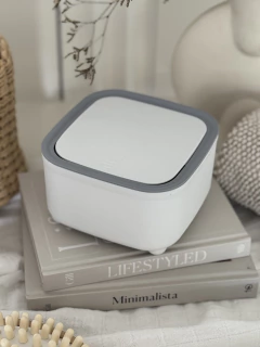 Cesto p/ Basura Rectangular Blanco c/ Borde Gris GH-1811, foto 2 de 9