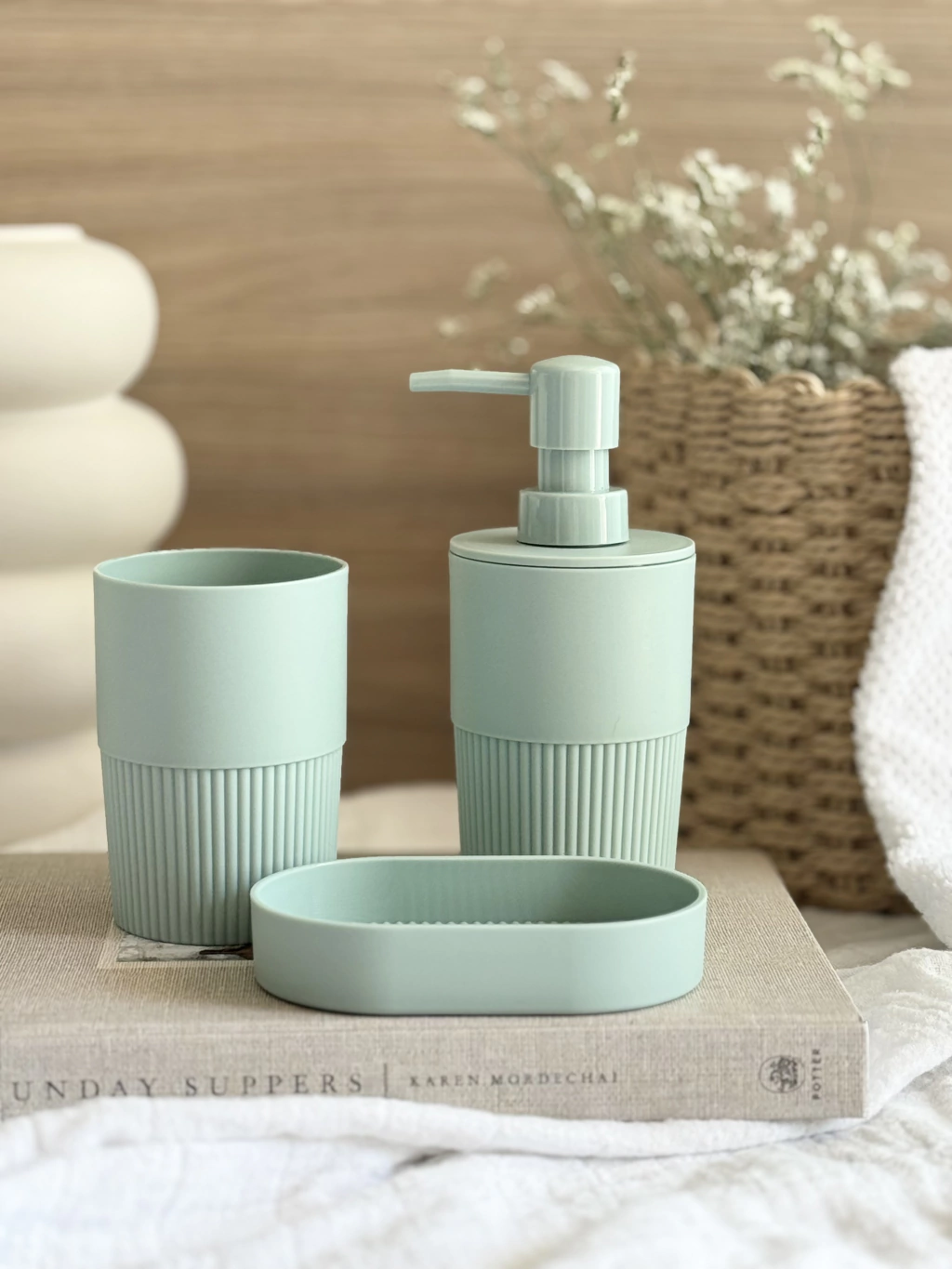Set de Baño 3 Piezas Verde Pastel GH-50