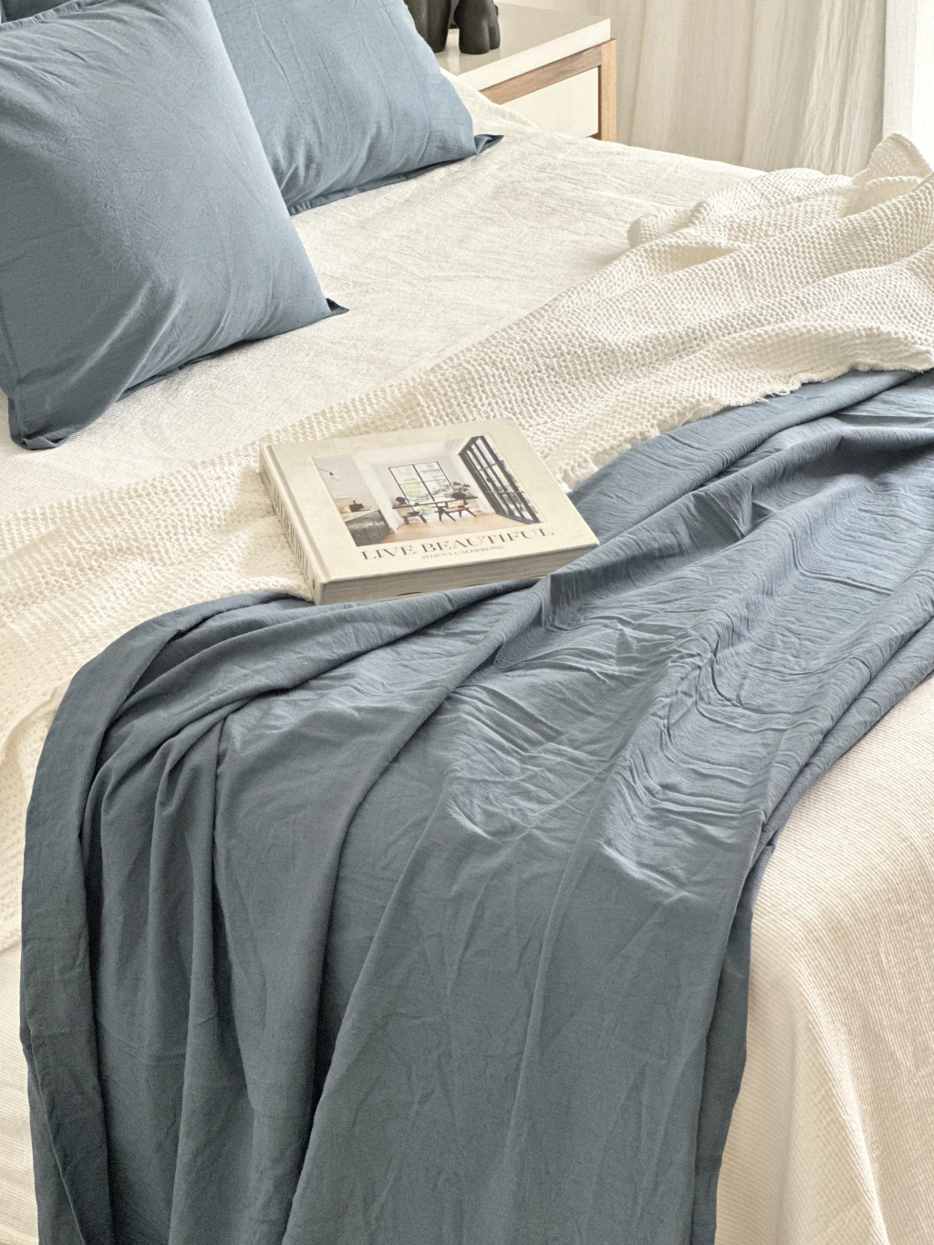 Pie De Cama Tusor Azul Aero 120X280