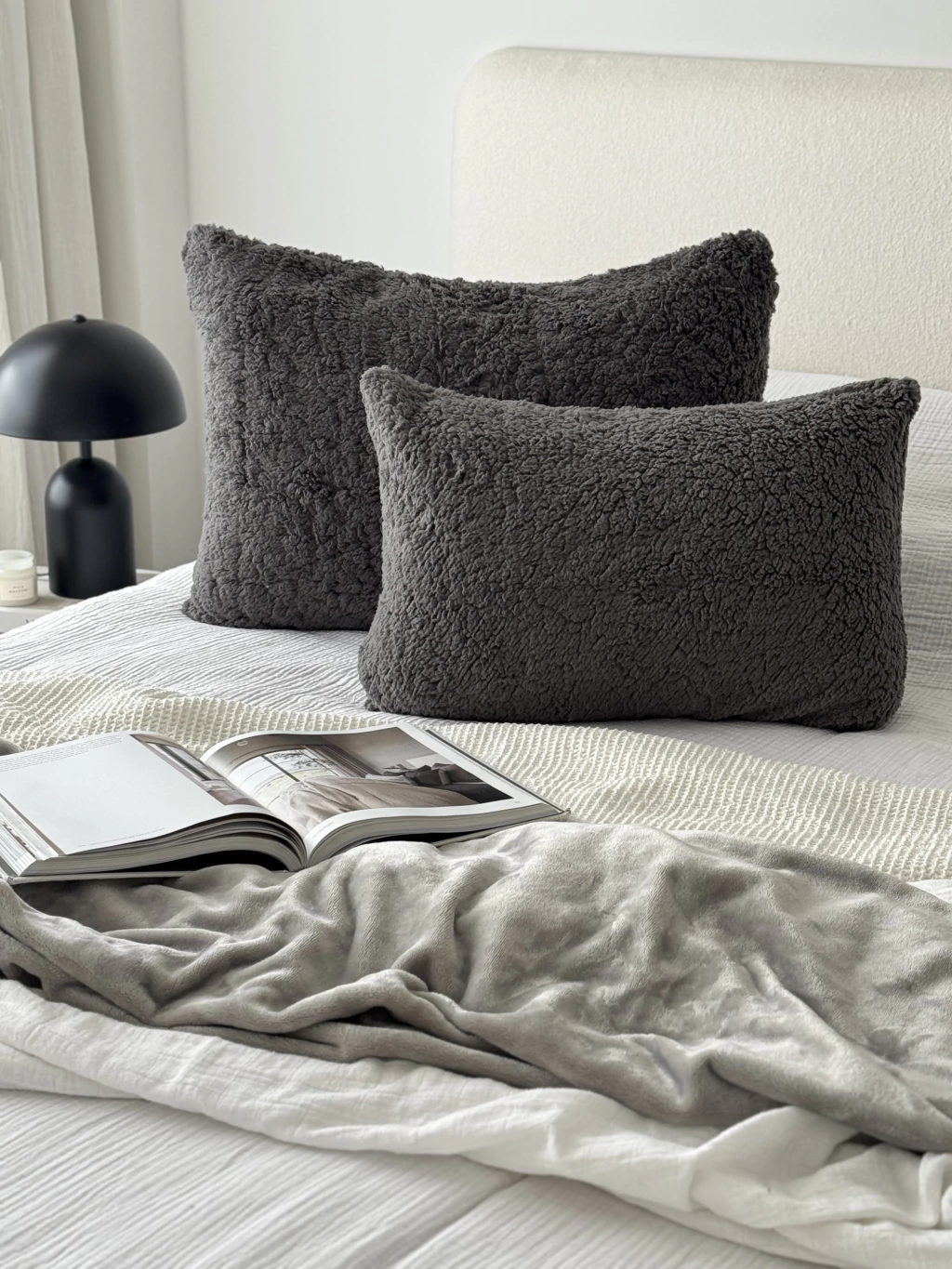 Funda Sherpa Gris Oscuro 50X70 GH-0020GO