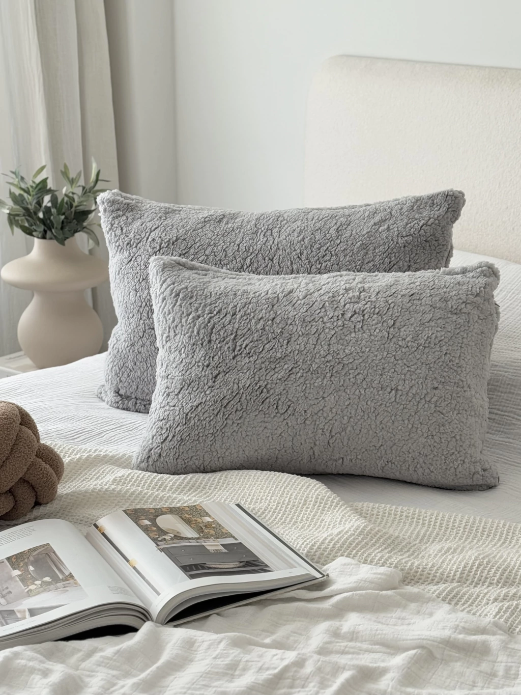 Funda Sherpa Gris Claro 50X70 GH-0020GC