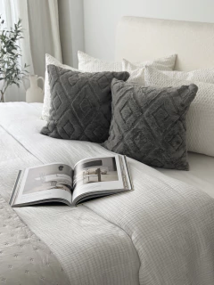 Funda Jacquard Rombos 45x45 Gris Claro GH-0034, foto 2 de 7