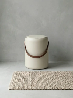 Cesto de Basura Cilíndrico Crema GH-1810, foto 1 de 3