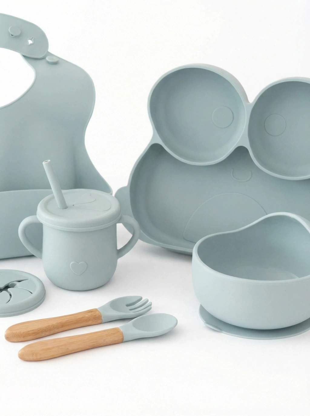 Set Infantil Celeste De Silicona Ranita GH-1849