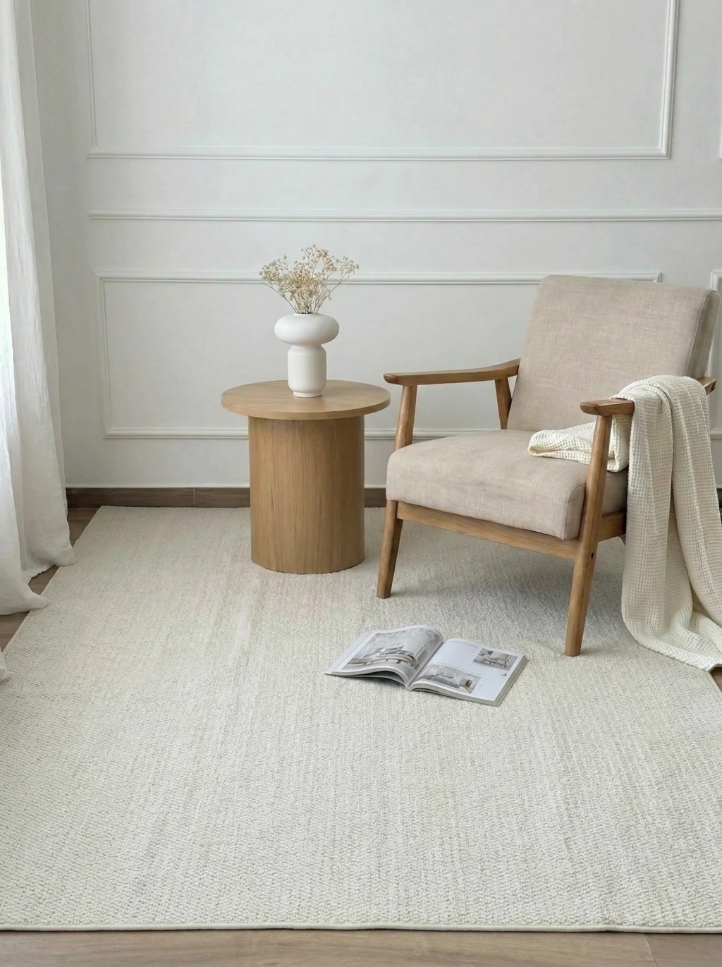 Alfombra Símil Lana Blanco 180x230 GH-2144BL