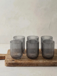 Set x6 vasos rayados Grey GH-2166, foto 1 de 2