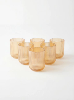 Set x6 vasos rayados ambar GH-2165, foto 2 de 2