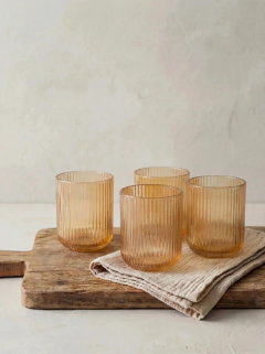 Set x6 vasos rayados ambar GH-2165, foto 1 de 2