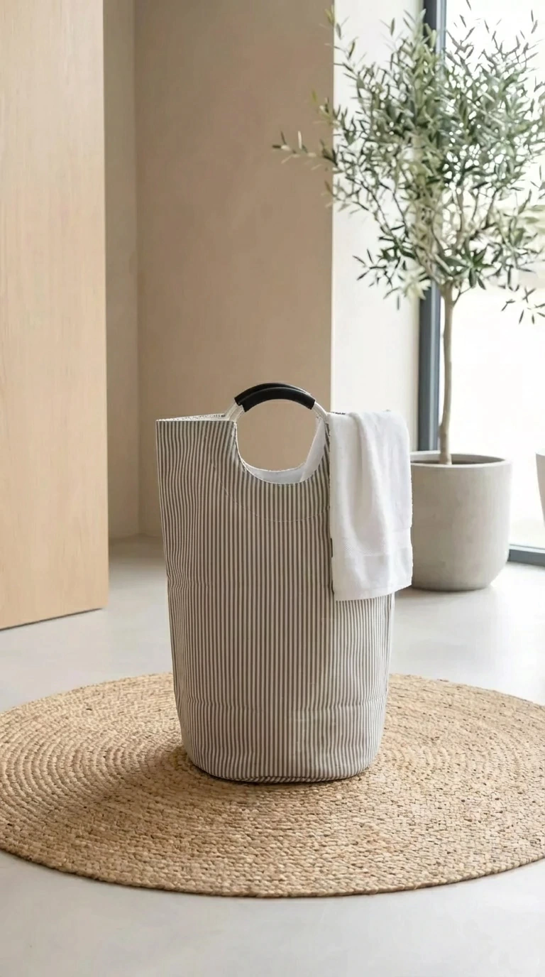 Cesto de ropa Líneas Gris GH-2338