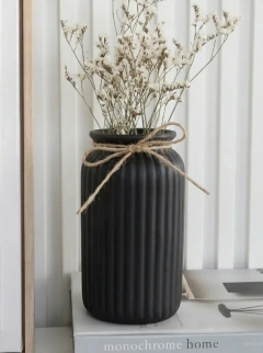 Jarrón Florero Relieve Negro GH-2646N, foto 2 de 2