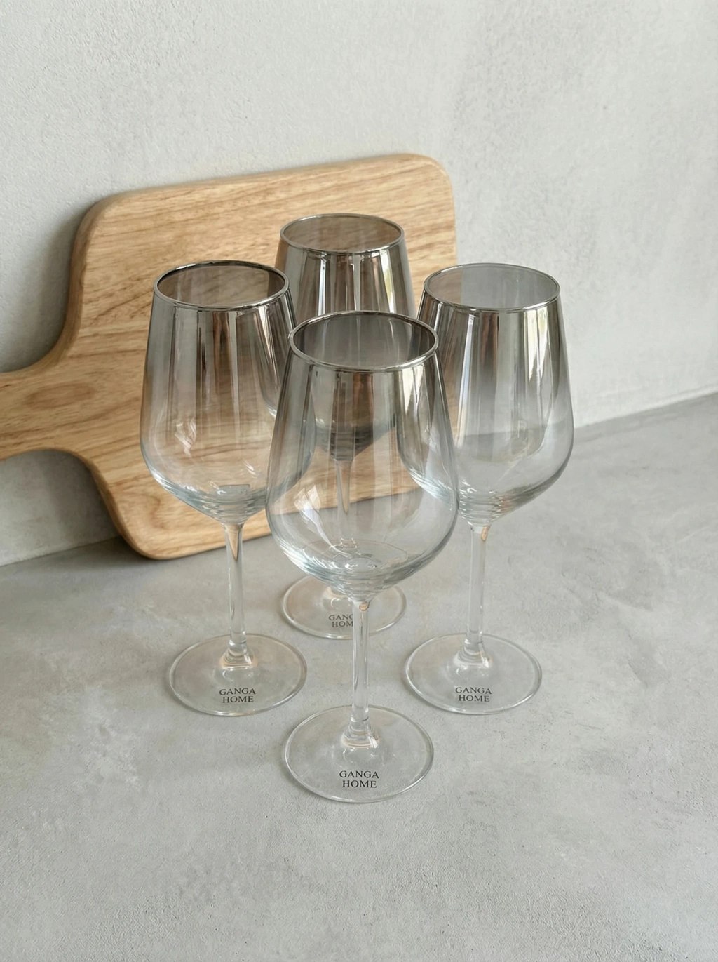 Set x4 Copas Almond Plateado GHT-055