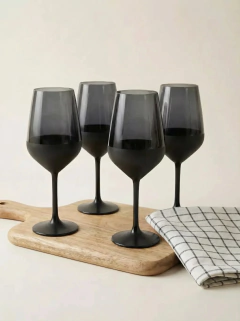 Kit vasos y copas esmeriladas negro - 8 pzas, foto 1 de 2