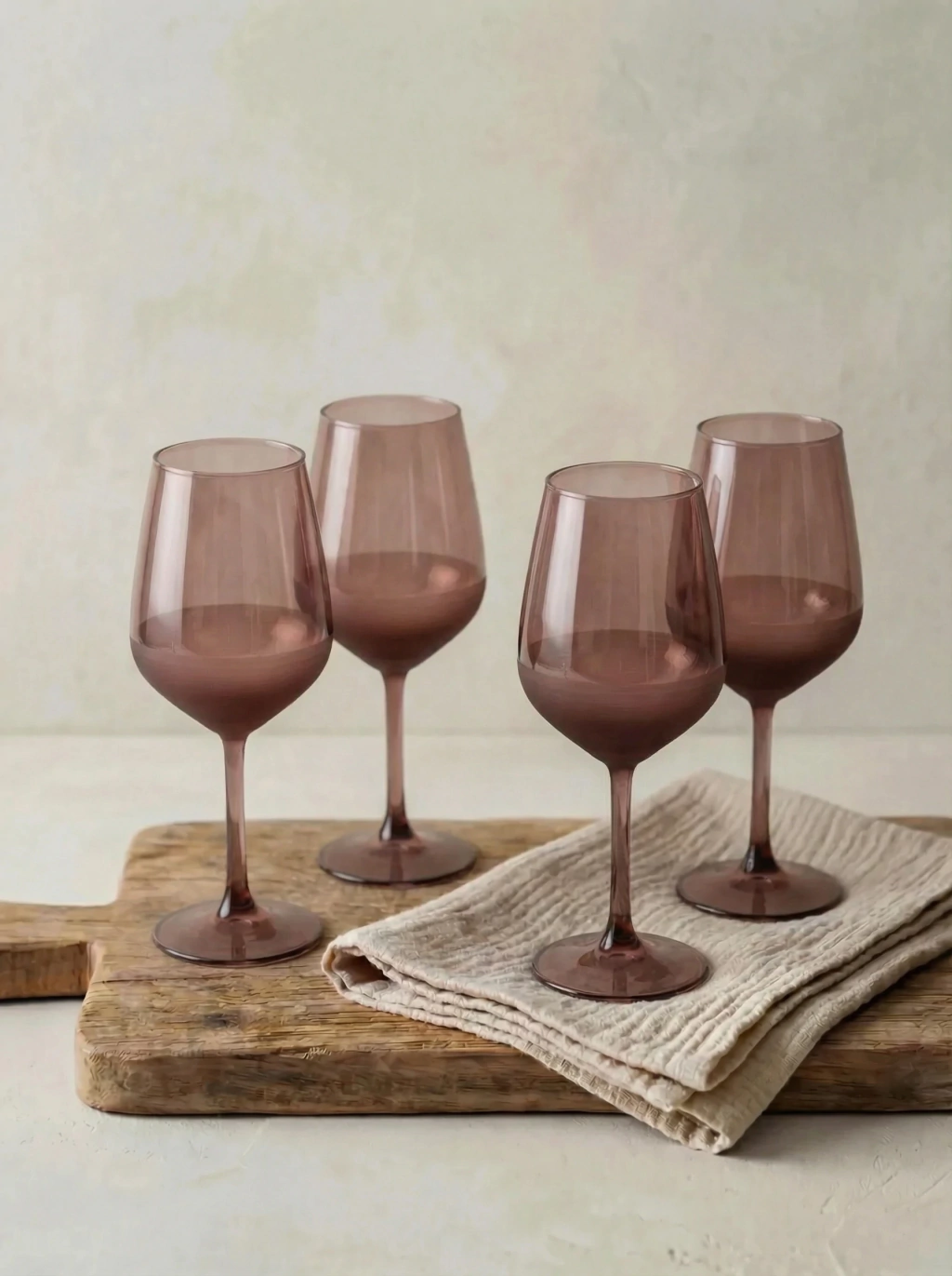 Set x4 Copas Esmerilada Bordo GHT-047