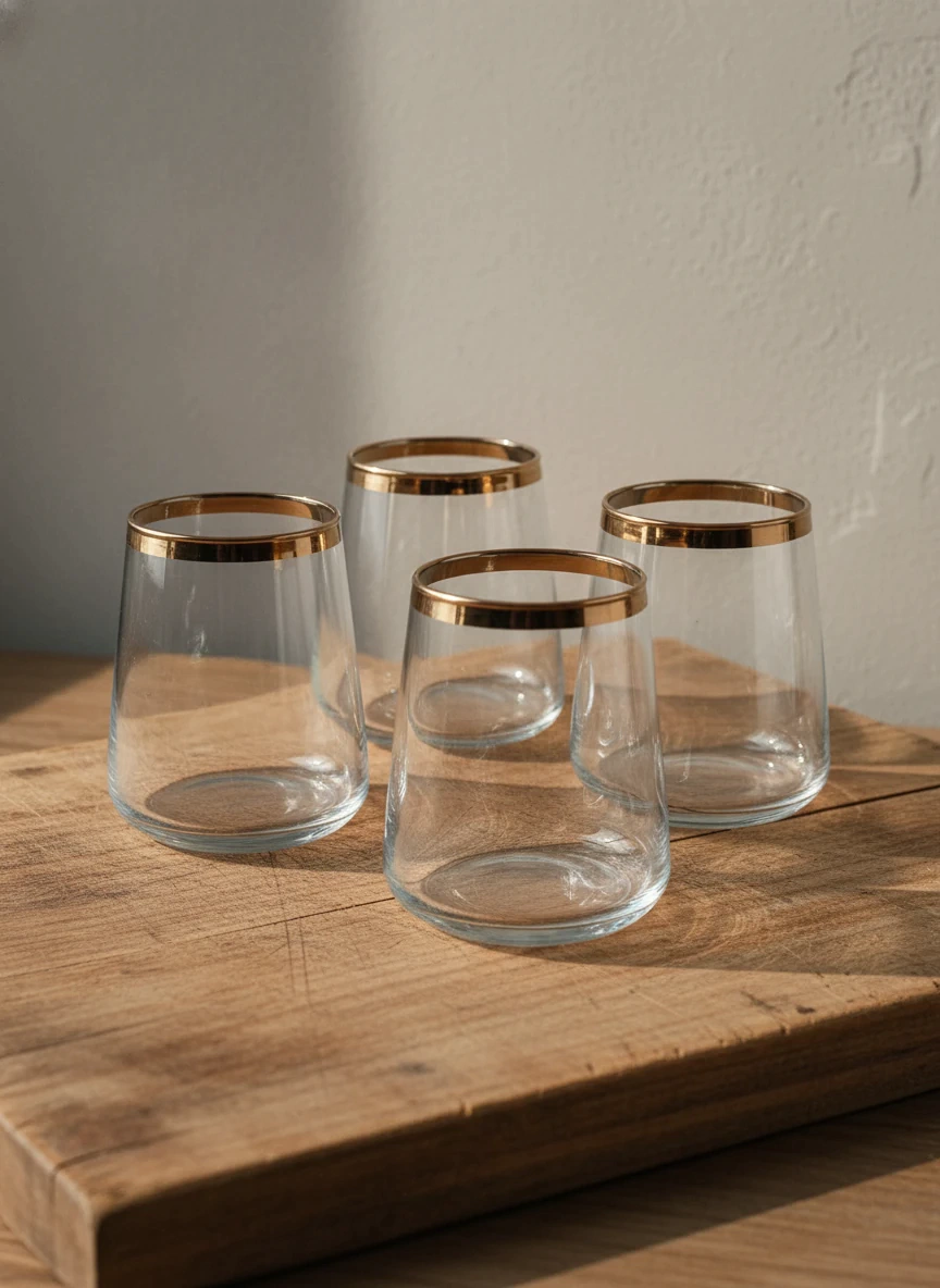 Set x4 Vasos Borde Bronce GHT-054
