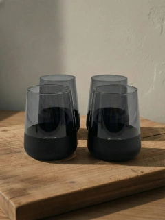 Set x4 Vasos Esmerilado Negro GHT-050, foto 2 de 4