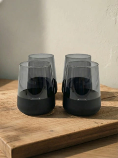 Kit vasos y copas esmeriladas negro - 8 pzas, foto 2 de 2
