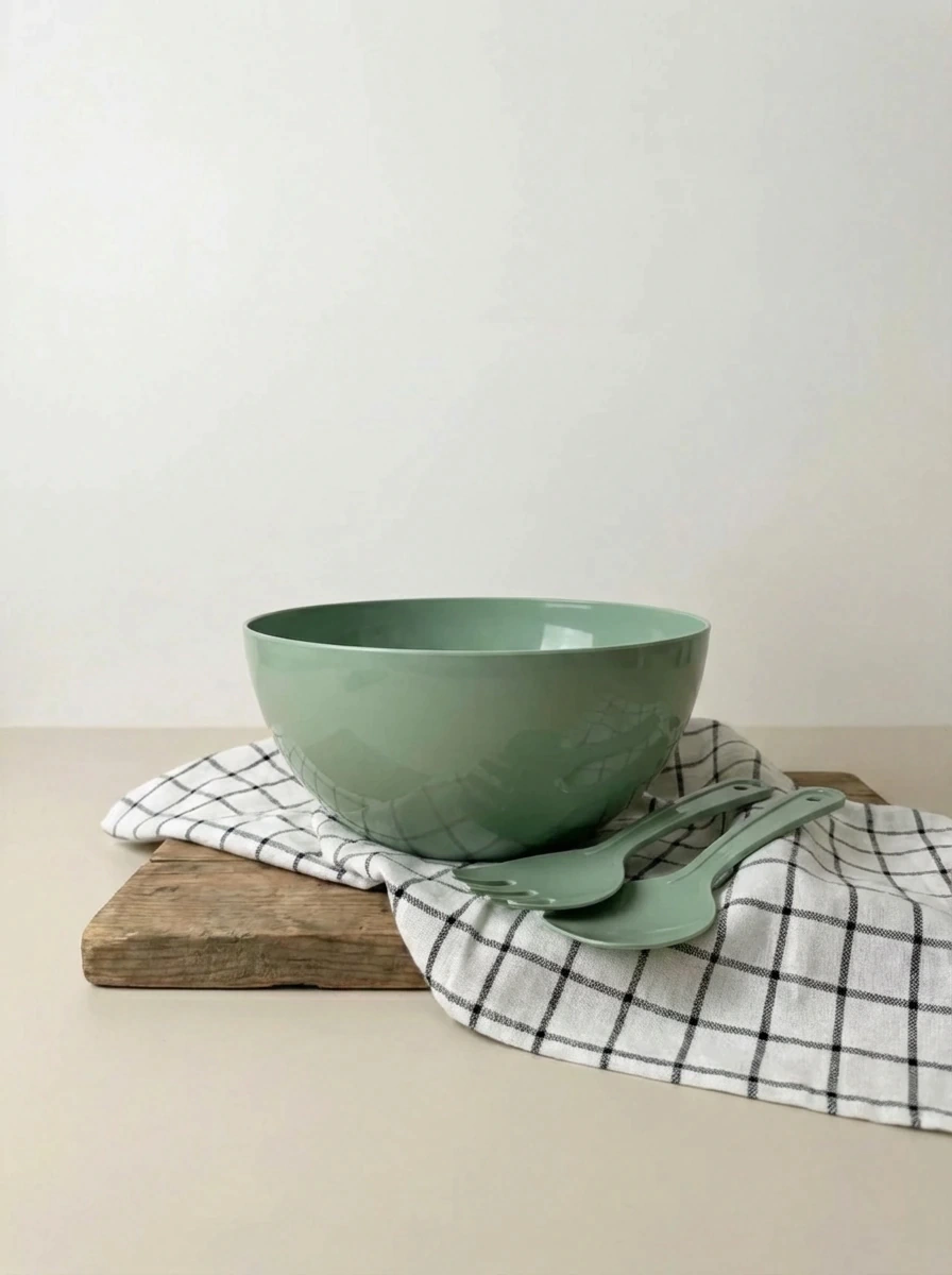 Set Ensaladera + Utensilios Verde GHT-023