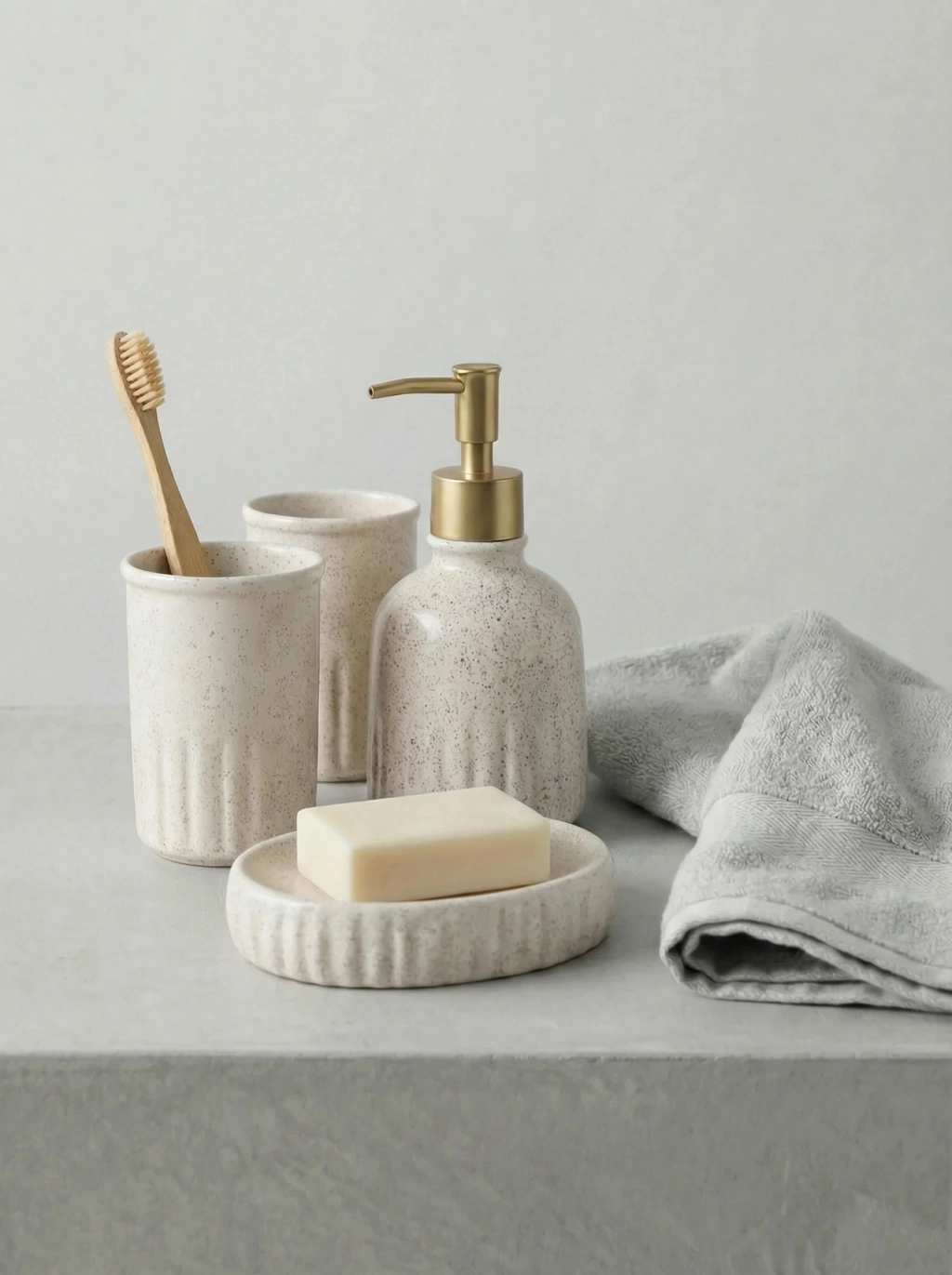 Set de baño Salpicado Crema GH-2825