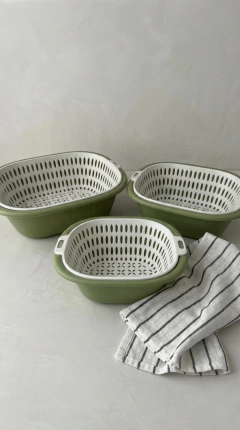 Set x3 Colador + Bowl Verde GH-3014, foto 2 de 3