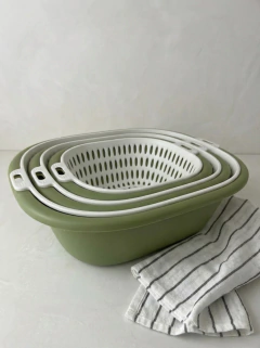 Set x3 Colador + Bowl Verde GH-3014, foto 1 de 3