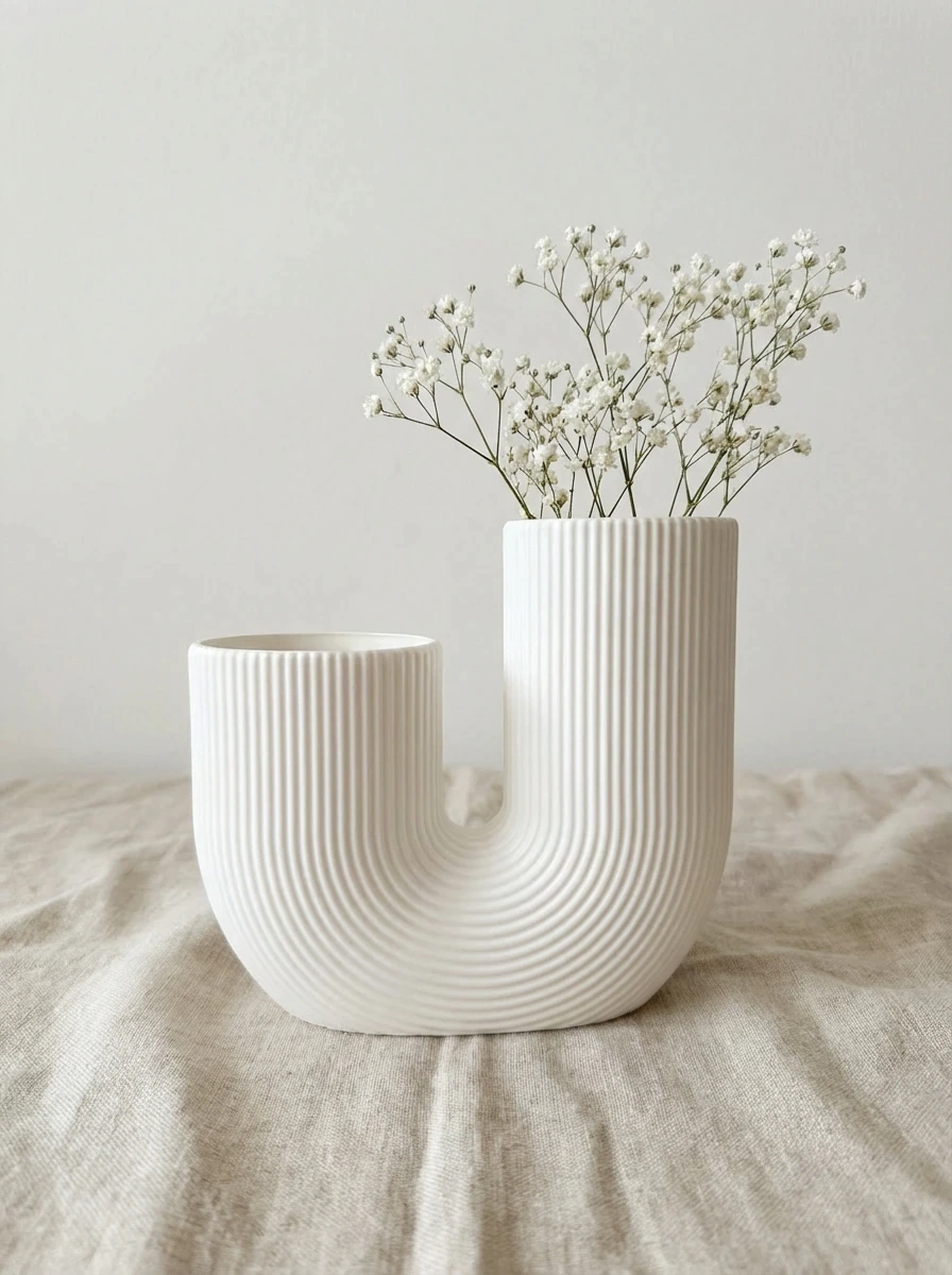 Florero Curvo Blanco GH-2658B