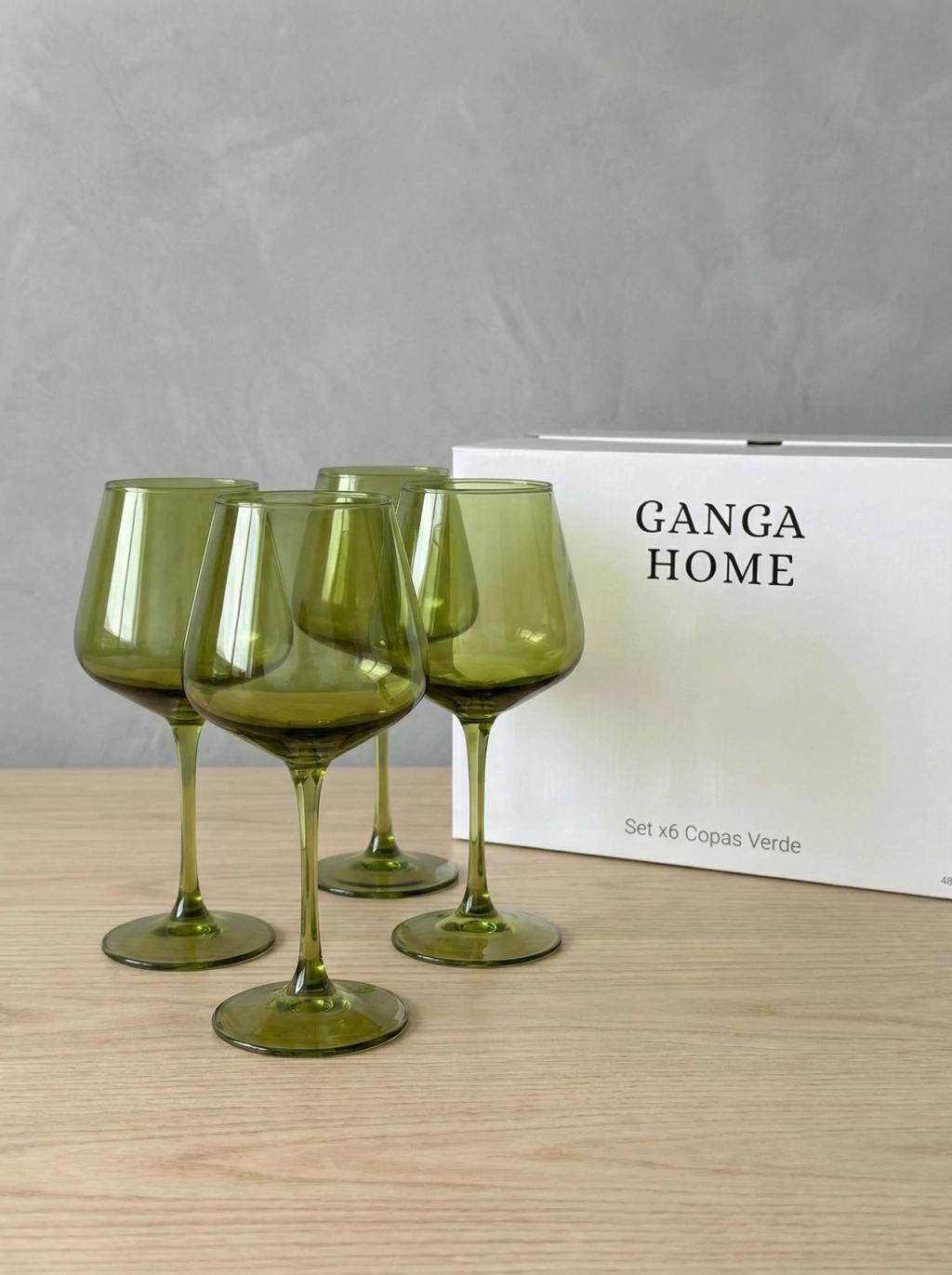 Set x6 Copas Verde 480ml GH-0157V